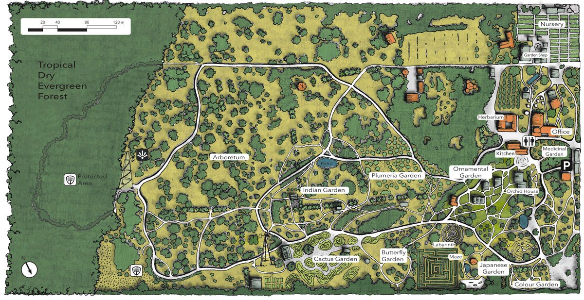 Map thematic gardens